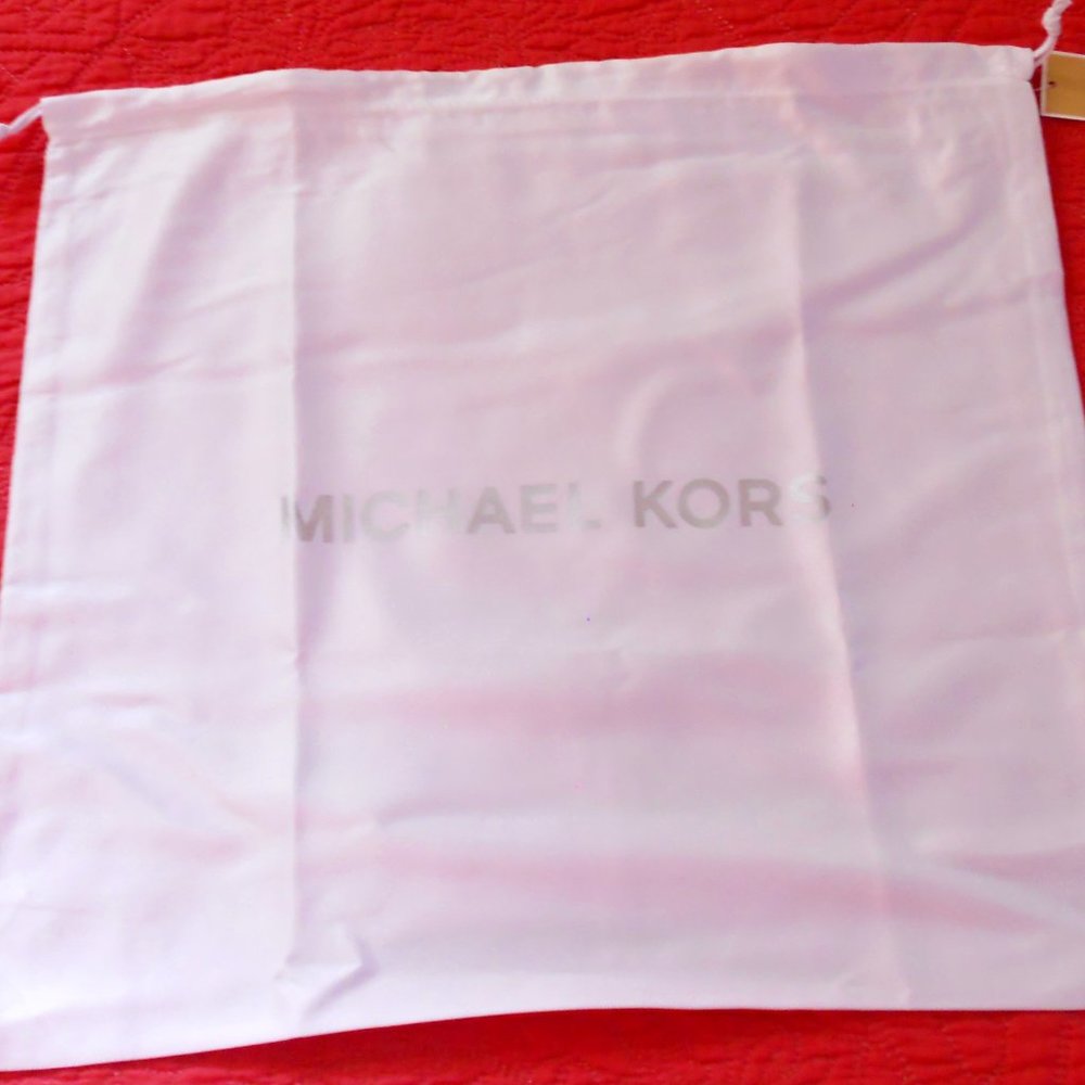 NWT Michael Kors White Satiny Dust Bag Drawstring Top